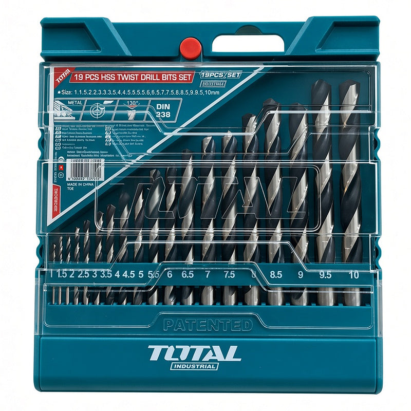 Bộ 19 Mũi khoan kim loại HSS TOTAL TACSD0195