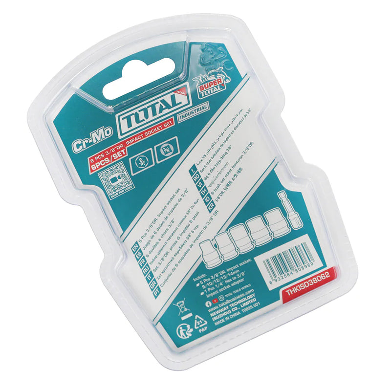 Bộ đầu tuýp 6 chi tiết Total THKISD38062 cốt 3/8 inch, kích thước từ 8mm - 14mm