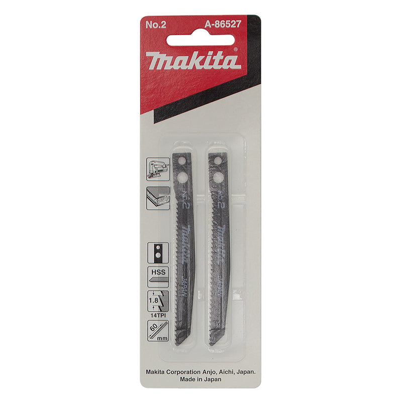 Hộp 2 lưỡi cưa lọng gỗ HSS Makita A-86527 chiều dài 80mm, 14 răng