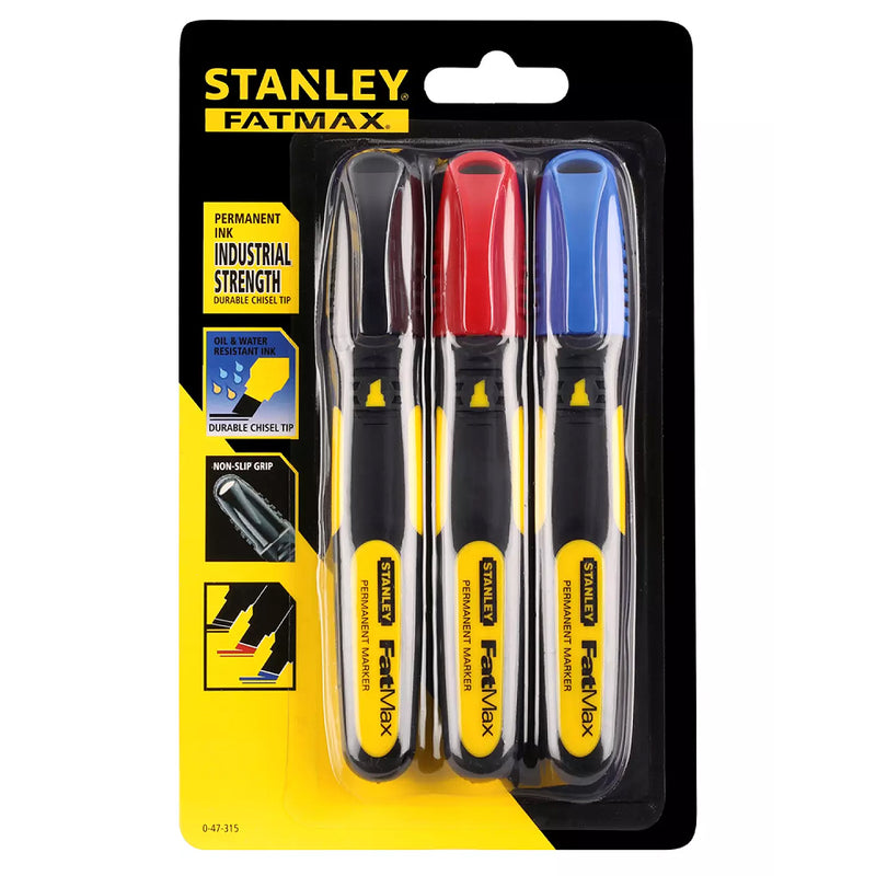 Vỉ 3 bút lông dầu lấy dấu, ngòi vát FATMAX Stanley 0-47-315