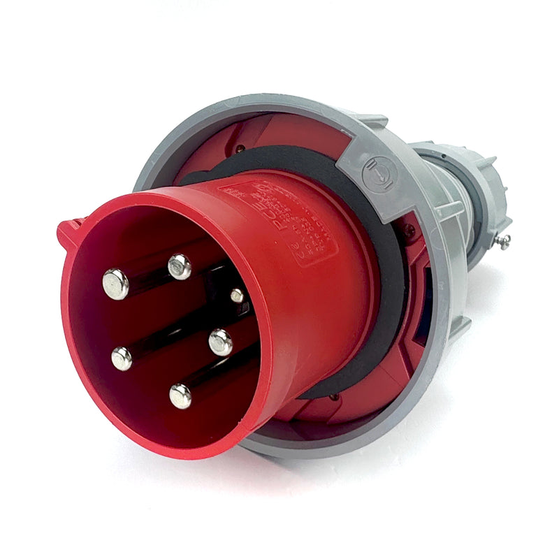 Phích cắm công nghiệp PCE loại kín nước IP67, tải 63A - 125A, 5 chân (3P+N+PE), điện áp 400V, đầu đực (PCE Trailing Commando Series/ Power Twist)