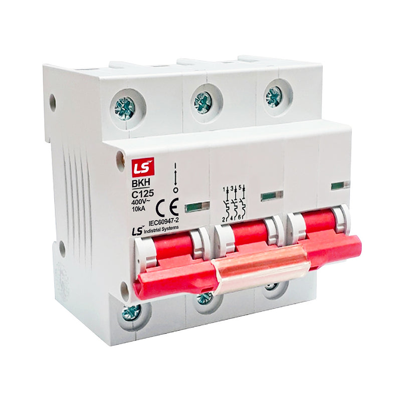 Cầu dao tự động loại tép MCB LS, tải danh định từ 6A ~  125A, dòng cắt 10kA. Tiêu chuẩn quốc tế