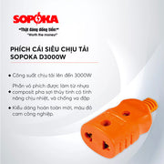 Phích cái siêu chịu tải SOPOKA D3000W màu cam 3000W bền chịu nhiệt va đập