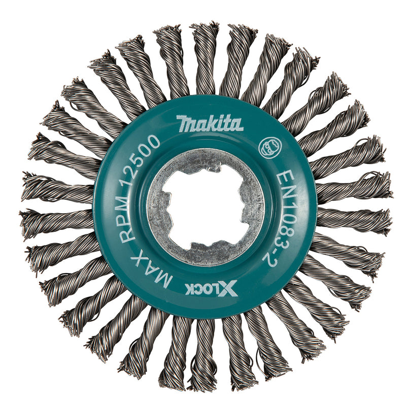 Bánh cước sợi thép xoắn Makita đường kính 115mm, công nghệ X-LOCK