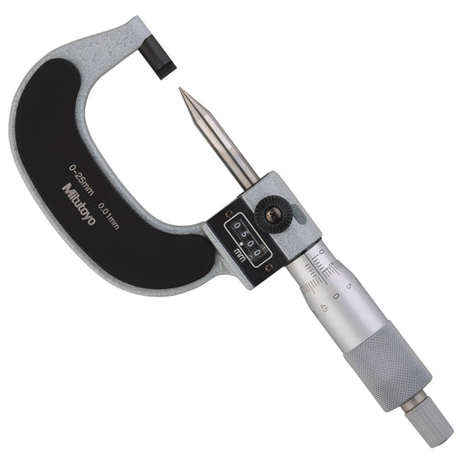 Panme Mitutoyo Series 142 đo độ dày đầu cốt, đo chiều cao đầu cosse, có bộ đếm số cơ, 0-25mm, 0.01mm