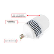 Bóng LED tròn SOPOKA Mã N công suất cao, thân nhôm đúc, chống nước, tản nhiệt tốt, siêu sáng, dùng cho nhà xưởng, sân vườn, quảng cáo.