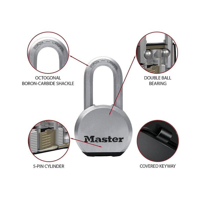 Ổ khóa treo càng dài Master Lock M830DLH cao cấp, thân khóa bằng thép nguyên khối 54mm