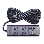 Ổ cắm nối dài SOPOKA 3K lõi sứ chống cháy 2200W màu đen 3 cổng đa năng