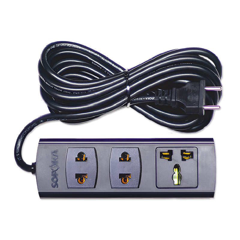 Ổ cắm nối dài SOPOKA 3K lõi sứ chống cháy 2200W màu đen 3 cổng đa năng