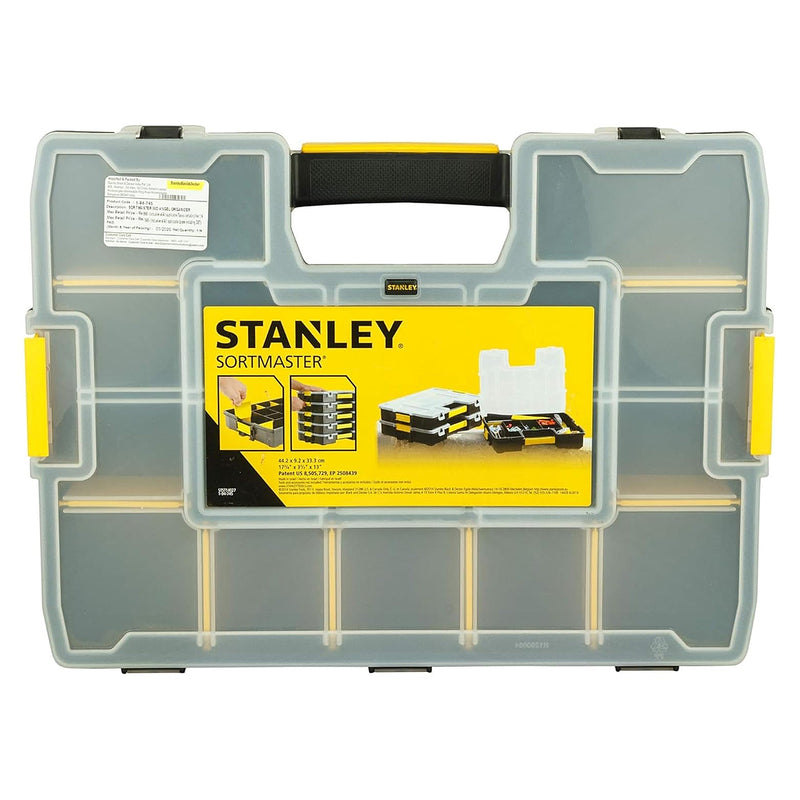 Hộp đựng linh kiện Stanley 1-94-745 Classic Sortmaster Organizer nắp trong suốt với vách ngăn tùy chỉnh