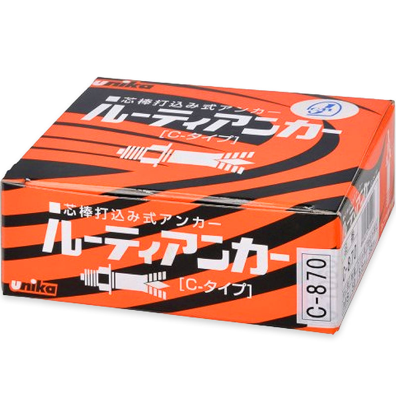 Tắc kê nở đinh C-Type hệ mét và inch Unika, mạ Chrome trắng, chuyên dùng cho bê tông, đá. Chứng nhận JCAA