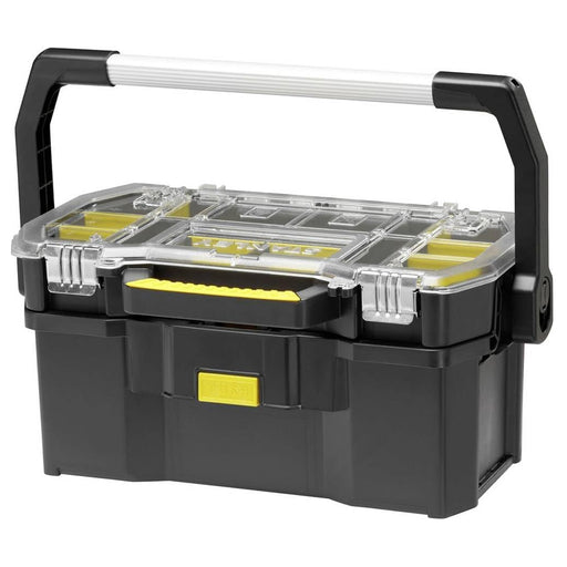 Bộ hộp đựng dụng cụ và linh kiện 19 inch Stanley STST1-70317 thiết kế 2 trong 1 tay cầm kim loại gập