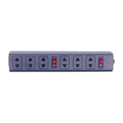 Ổ cắm nối dài SOPOKA 6S, 6 cổng, 2 công tắc độc lập, màu đen hiện đại, công suất 1200W, vỏ ABS.