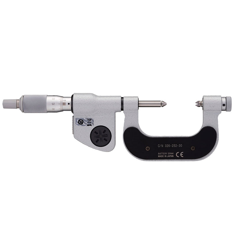 Panme điện tử Mitutoyo Series 326 - Spindle Tip Micrometers. Hàm kẹp mũi nhọn, có thể thay mũi. Có cổng SPC xuất dữ liệu
