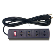 Ổ cắm nối dài SOPOKA 4S màu đen, lõi sứ chống cháy, 4 cổng, công suất 1200W, có công tắc, dây dài 2.5m/4.5m/9m