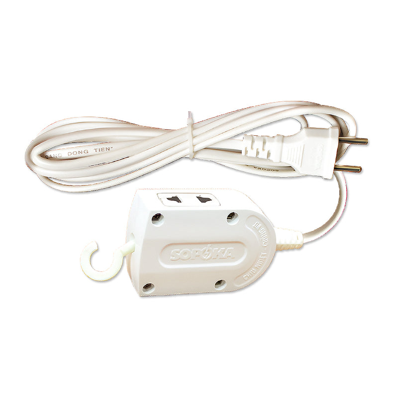 Ổ cắm nối dài SOPOKA H25 H45 3 cổng, vỏ nhựa chống vỡ, dây 2.5m 4.5m