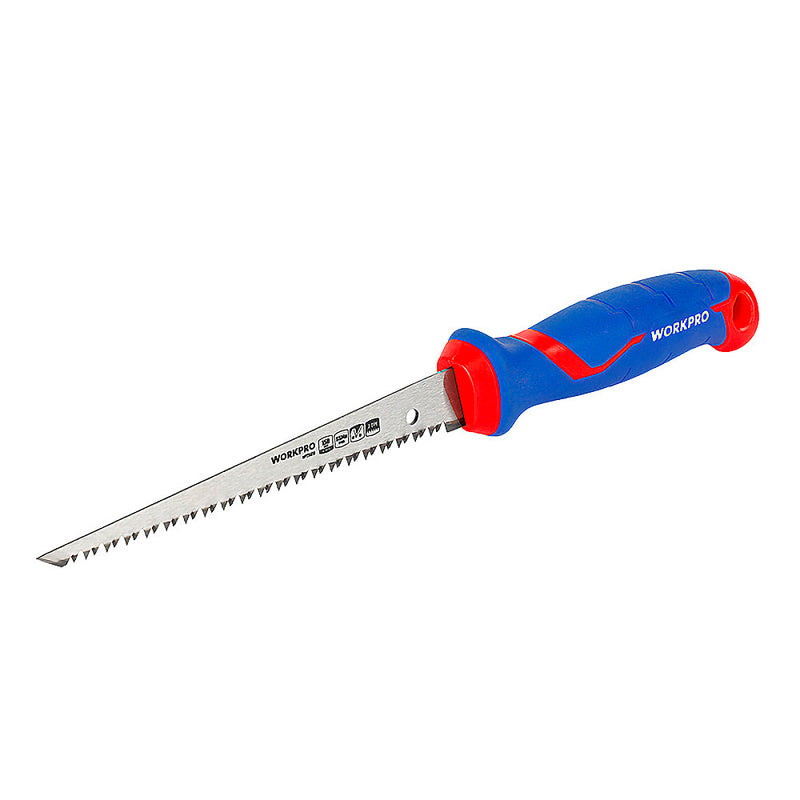 Cưa tay mini lưỡi cưa bằng thép, có đầu nhọn, dài 150mm (6 inches), số răng 7TPI Workpro WP215016