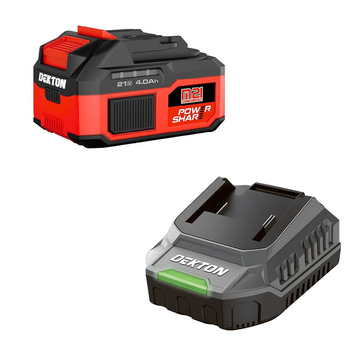 Bộ pin và sạc 21V 1 pin 4.0Ah và 1 sạc 2A Dekton M21-B4055A + M21-S20PRO