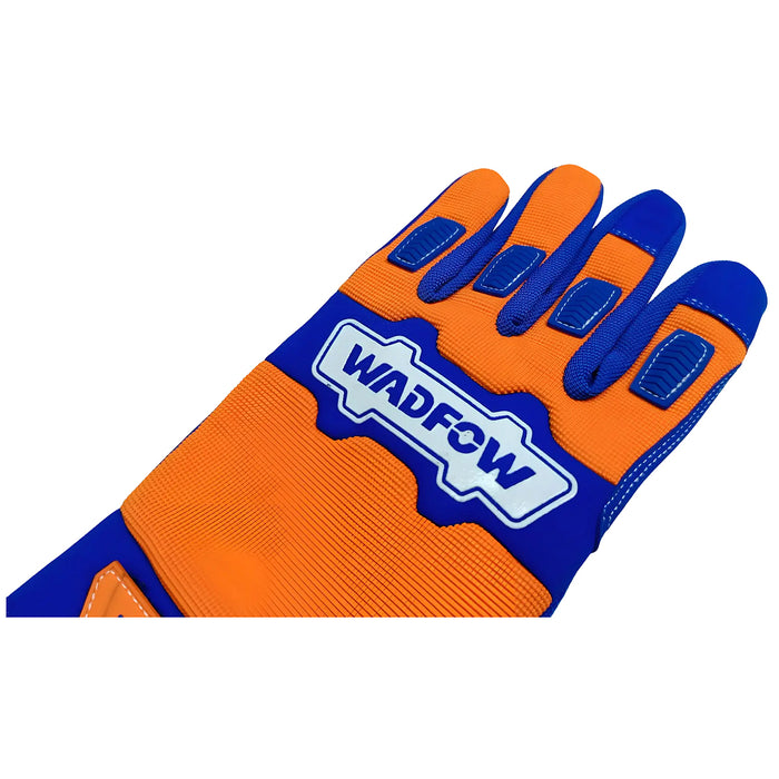Găng tay cơ khí Size XL Wadfow WMG1E03, lòng bàn tay được gia cố bằng da PVC, 3 ngón dùng được màn hình cảm ứng