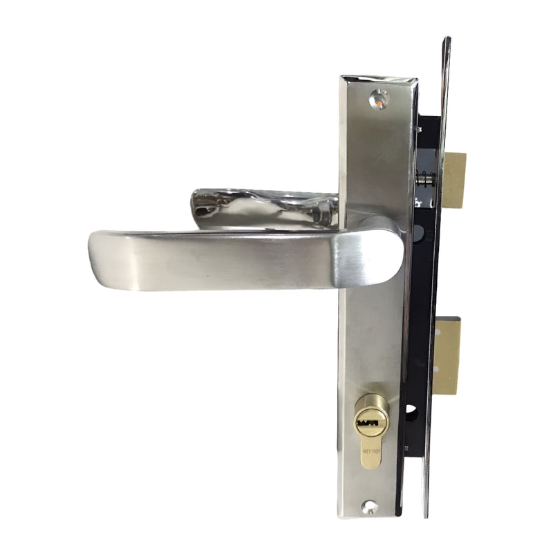 Ổ khóa tay gạt Việt Tiệp 04386 chất liệu bằng inox 304 với ổ 1 đầu