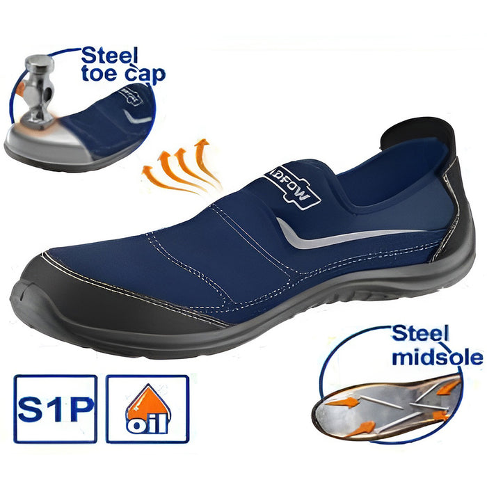 Giày bảo hộ Wadfow, kích thước từ 39 - 43, chất liệu đế và mũi giày bằng thép, cấp độ an toàn S1P