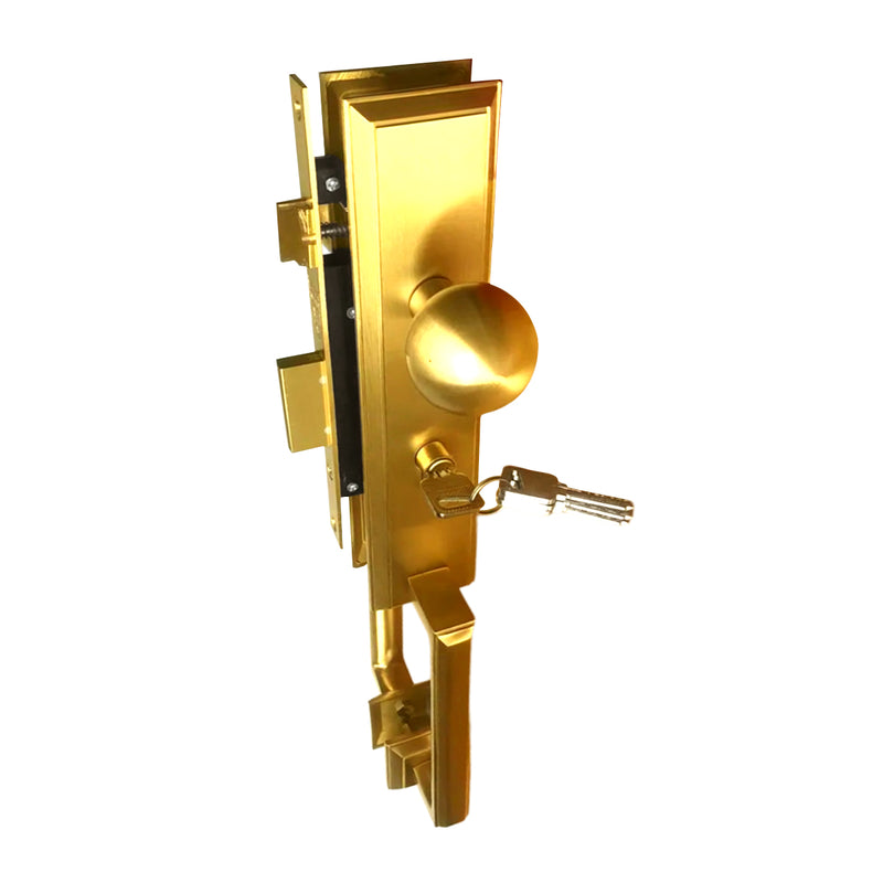 Ổ khóa tay gạt Việt Tiệp 04297 chất liệu bằng đồng mạ vàng 22K với ổ 2 đầu
