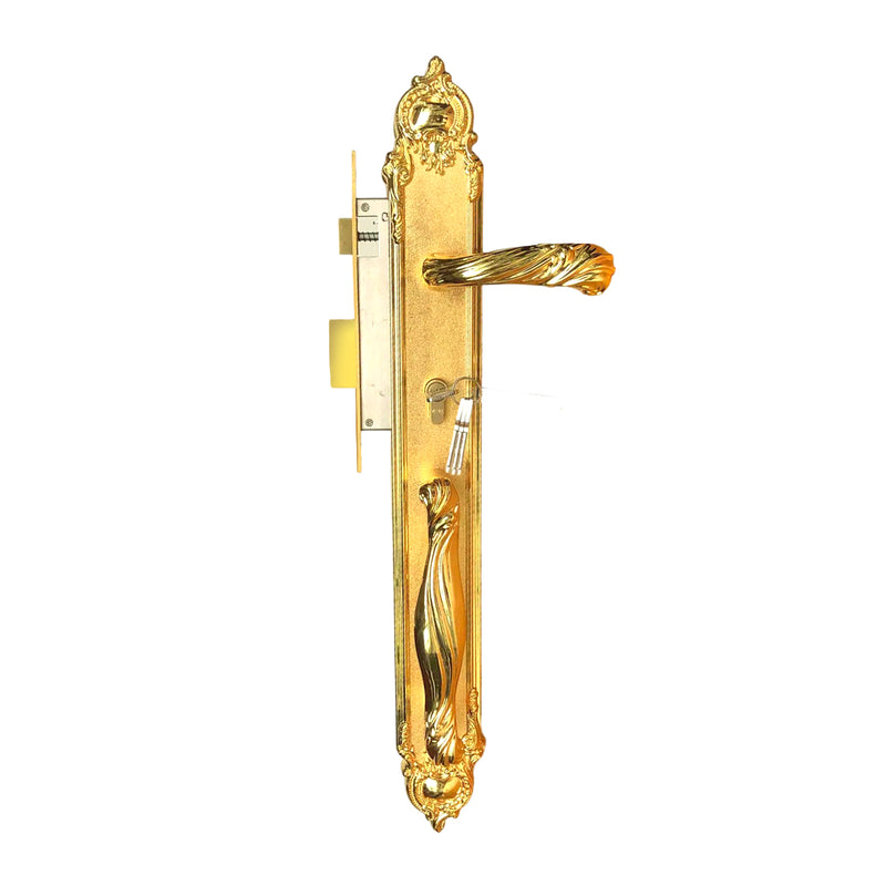 Ổ khóa tay gạt Việt Tiệp 04289 chất liệu bằng đồng mạ vàng 22K với ổ 2 đầu