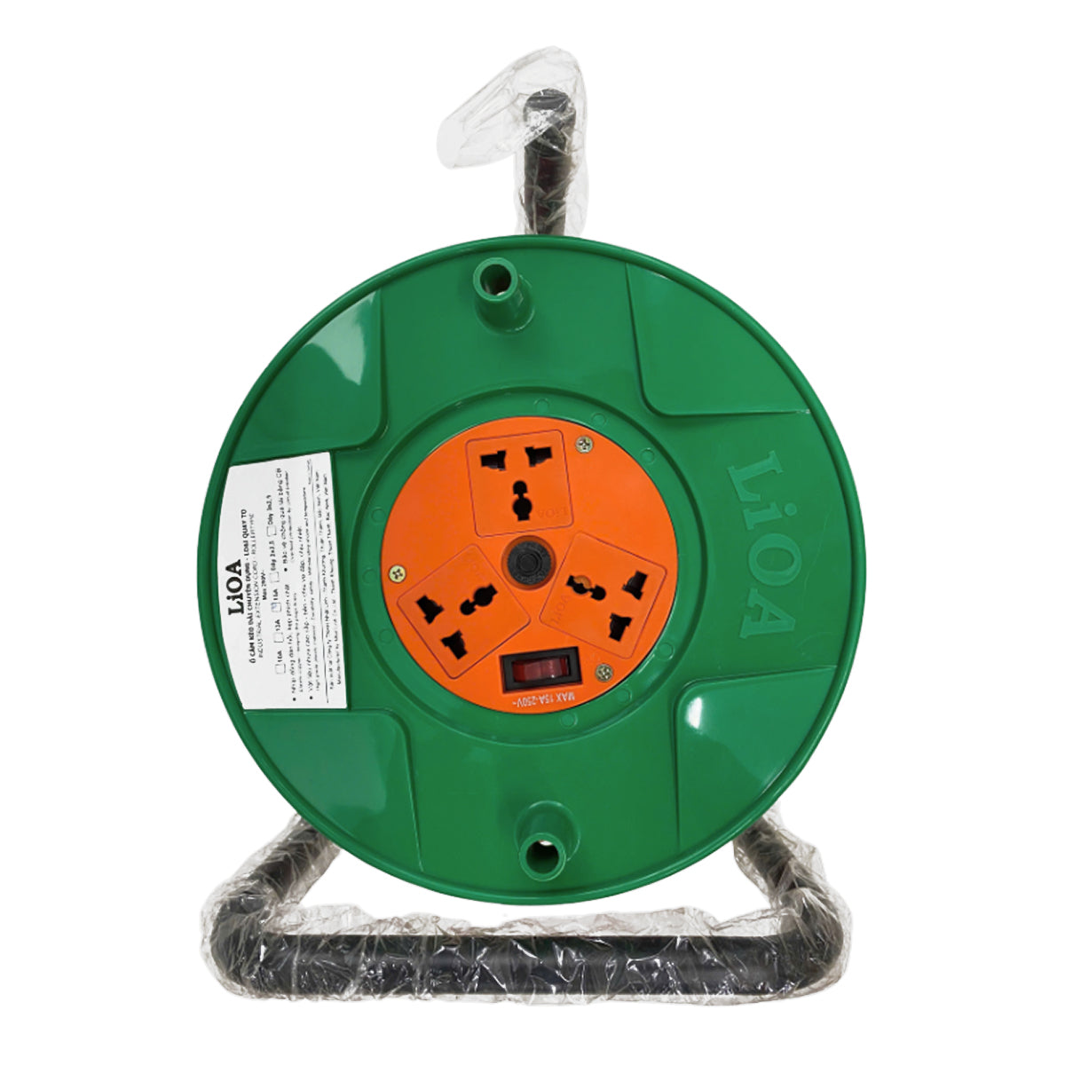 Ổ cắm nối dài chịu tải cao có tay quay LIOA, có CB bảo vệ quá tải, nắp che an toàn