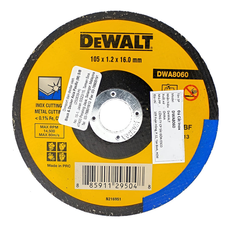 Đá cắt inox T1 100x1.2x16mm Dewalt DWA8060