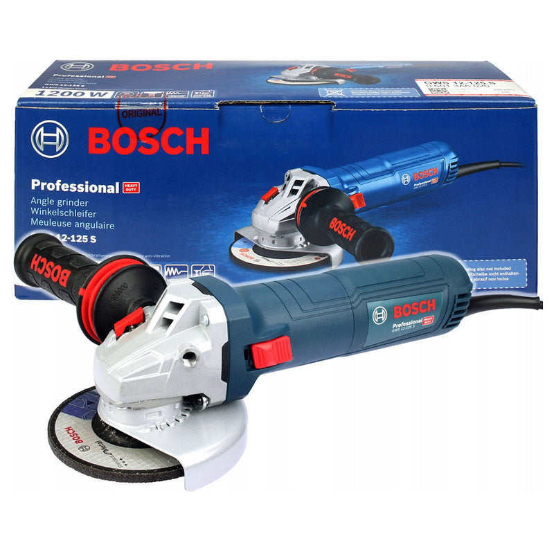 Máy mài góc Bosch GWS 12-125 S công suất 1200W, đường kính lưỡi 125mm công tắc trượt mã số 06013A60K0
