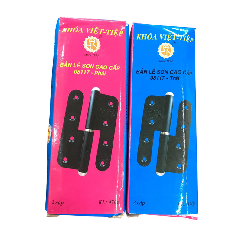 Bản lề cối việt tiệp bằng thép sơn tĩnh điện màu đen 80mm - 120mm (8 phân, 1 tấc và 1 tấc 2)