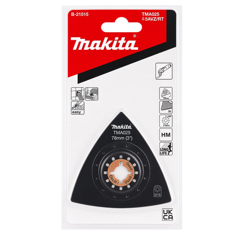 Lưỡi cạo rung tam giác HM Makita B-21515 (TMA025) đường kính 78mm, chuẩn OIS