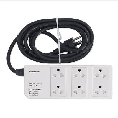 Ổ cắm điện Panasonic 6 cổng, công suất 3500W, dây dài 3m WCHG 2836