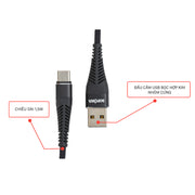 Đầu cắm USB bọc hợp kim nhôm cao cấp của dây sạc nhanh SOPOKA 450 Mbps