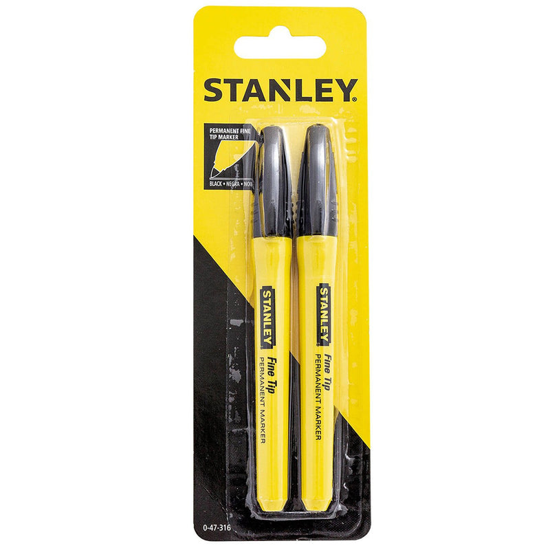 Vỉ 2 bút lông dầu lấy dấu, ngòi nhọn Stanley 0-47-316