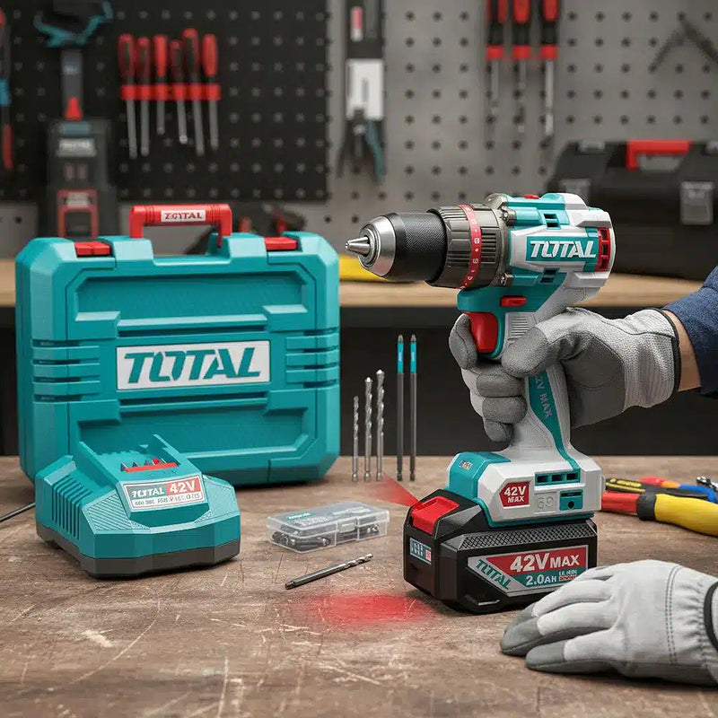 Máy khoan búa Total TIDLI426981 dùng Pin 42V, đầu kẹp 13mm