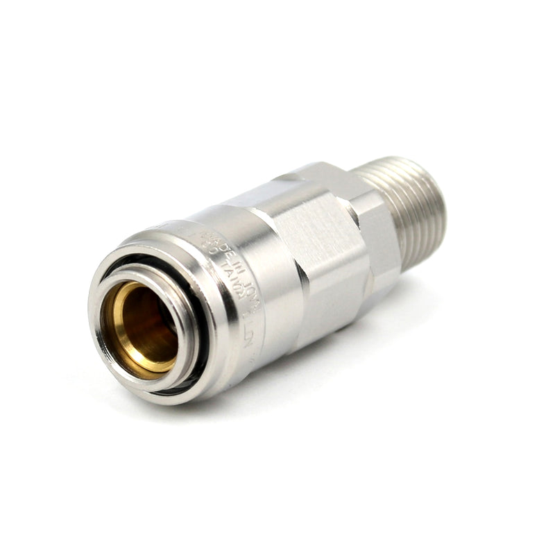 Đầu nối nhanh Super Cupla (Socket) 02SM chất liệu thép mạ Chrome, dùng riêng cho ống nhựa Urethane, kiểu kết nối ren ngoài