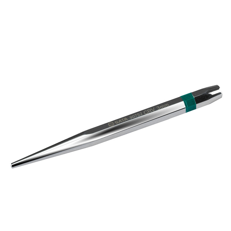 Mũi đột đầu côn SATA 90752 Cr-V 3mm x 120mm mạ chrome, dùng căn chỉnh lỗ cơ khí chính xác