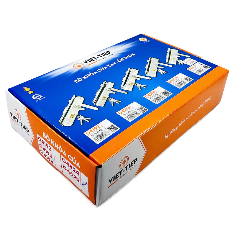 Ổ khóa tay gạt Việt Tiệp 04825 chất liệu bằng inox 304 với ổ 2 đầu