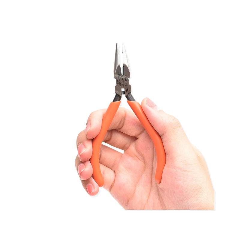 Kìm nhọn mini mũi ngắn 110mm (4.5 inch) Fujiya MP9-110, có lò xo trợ lực. Tiêu chuẩn RoHS. Xuất xứ Nhật Bản