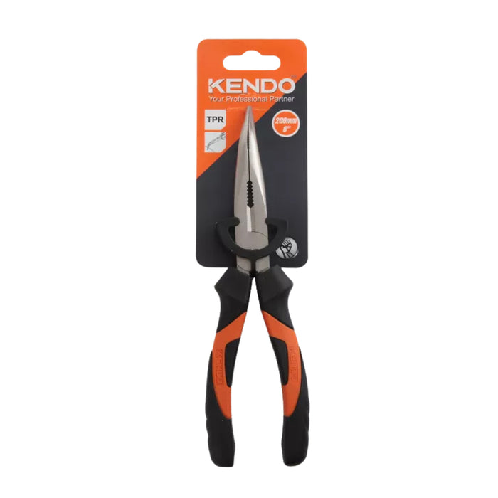 Kìm nhọn mỏ cong Kendo dài 6 inch - 8 inch (160mm - 200mm) vật liệu thep carbon mạ nickel