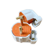 Phích cắm siêu chịu tải SOPOKA P3000W-G kiểu ngang, 2 chấu, 15A 250V, màu trắng cam, Made in Vietnam