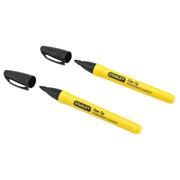 Vỉ 2 bút lông dầu ngòi nhọn Stanley Fine Tip 0-47-316 màu đen thân nhựa màu vàng