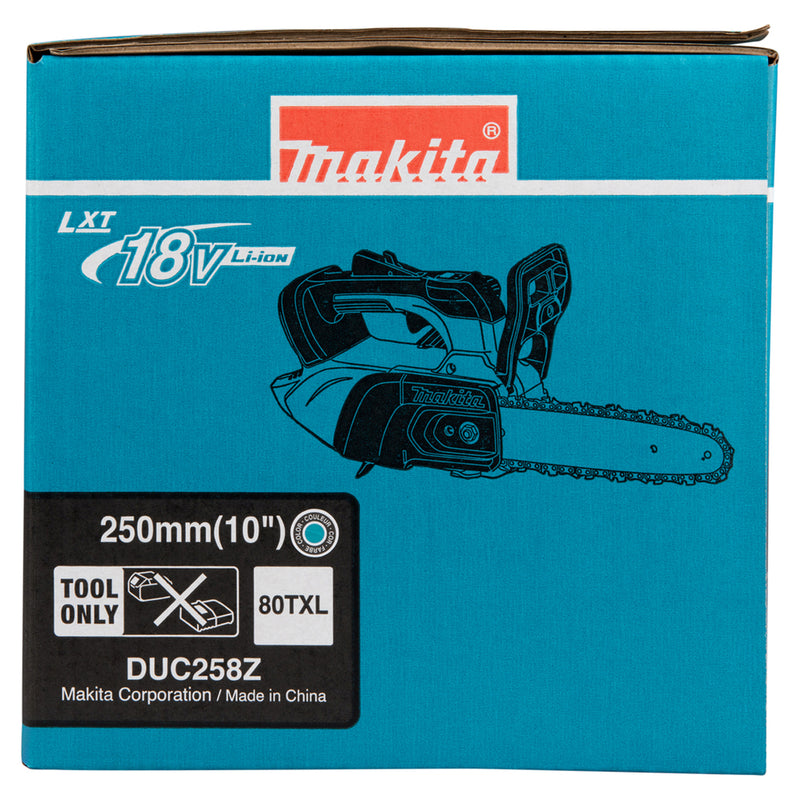 Máy cưa xích Makita DUC258 dùng Pin 18V LXT, chiều dài lam 200mm - 250mm