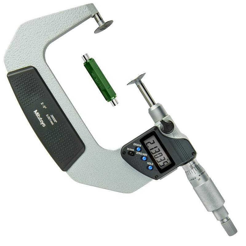 Panme điện tử Mitutoyo Series 369 - Disc Micrometers, Non-Rotating Spindle. Hàm kẹp đĩa, trục đo không xoay. Có cổng SPC xuất dữ liệu