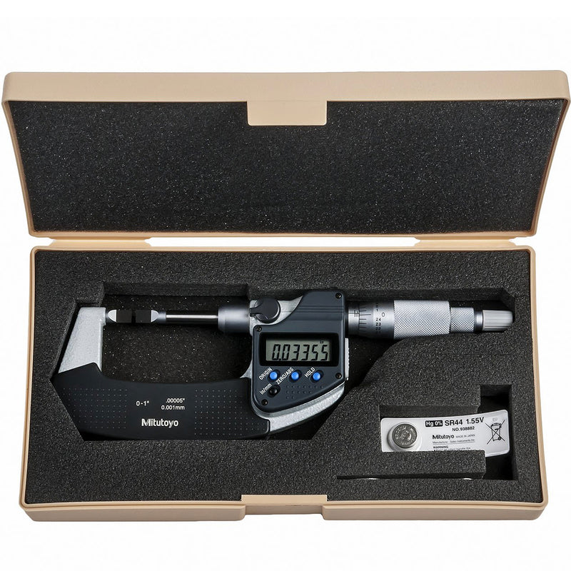 Panme điện tử Mitutoyo Series 422 - Blade Micrometers, None rotating, Dòng tiêu chuẩn, Hàm đo dẹp, trục đo không xoay