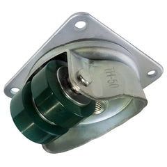 Ø50mm / Bánh nhựa PU (Urethane rubber whee) / Niềng thép, bạc đạn (Steel rim / Bearing)