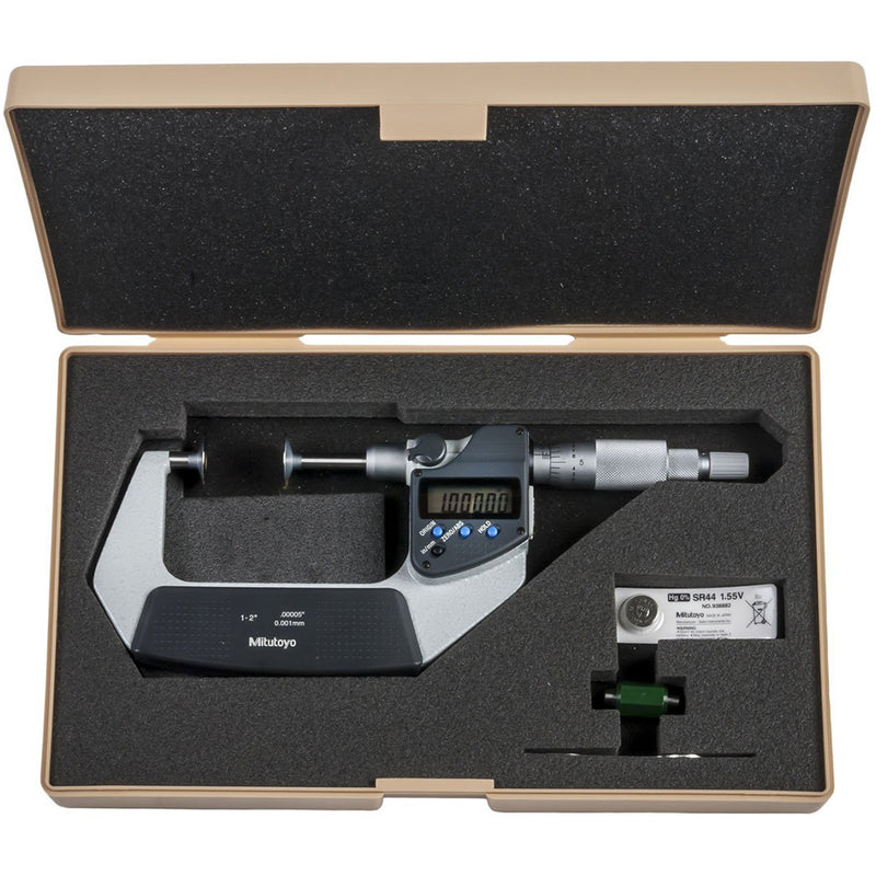 Panme điện tử Mitutoyo Series 369 - Disc Micrometers, Non-Rotating Spindle. Hàm kẹp đĩa, trục đo không xoay. Có cổng SPC xuất dữ liệu