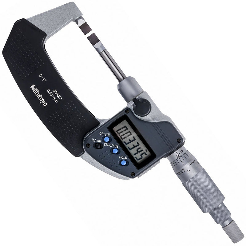 Panme điện tử Mitutoyo Series 422 - Blade Micrometers, None rotating, Dòng tiêu chuẩn, Hàm đo dẹp, trục đo không xoay