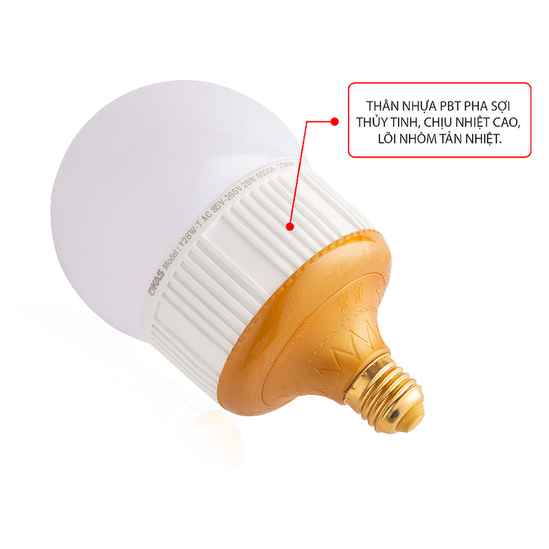 Bóng đèn LED tròn SOPOKA mã V thân nhôm đúc họa tiết trống đồng, công suất 15W 18W 28W, ánh sáng trắng siêu sáng, khả năng chống nước mưa dùng ngoài trời bền bỉ.